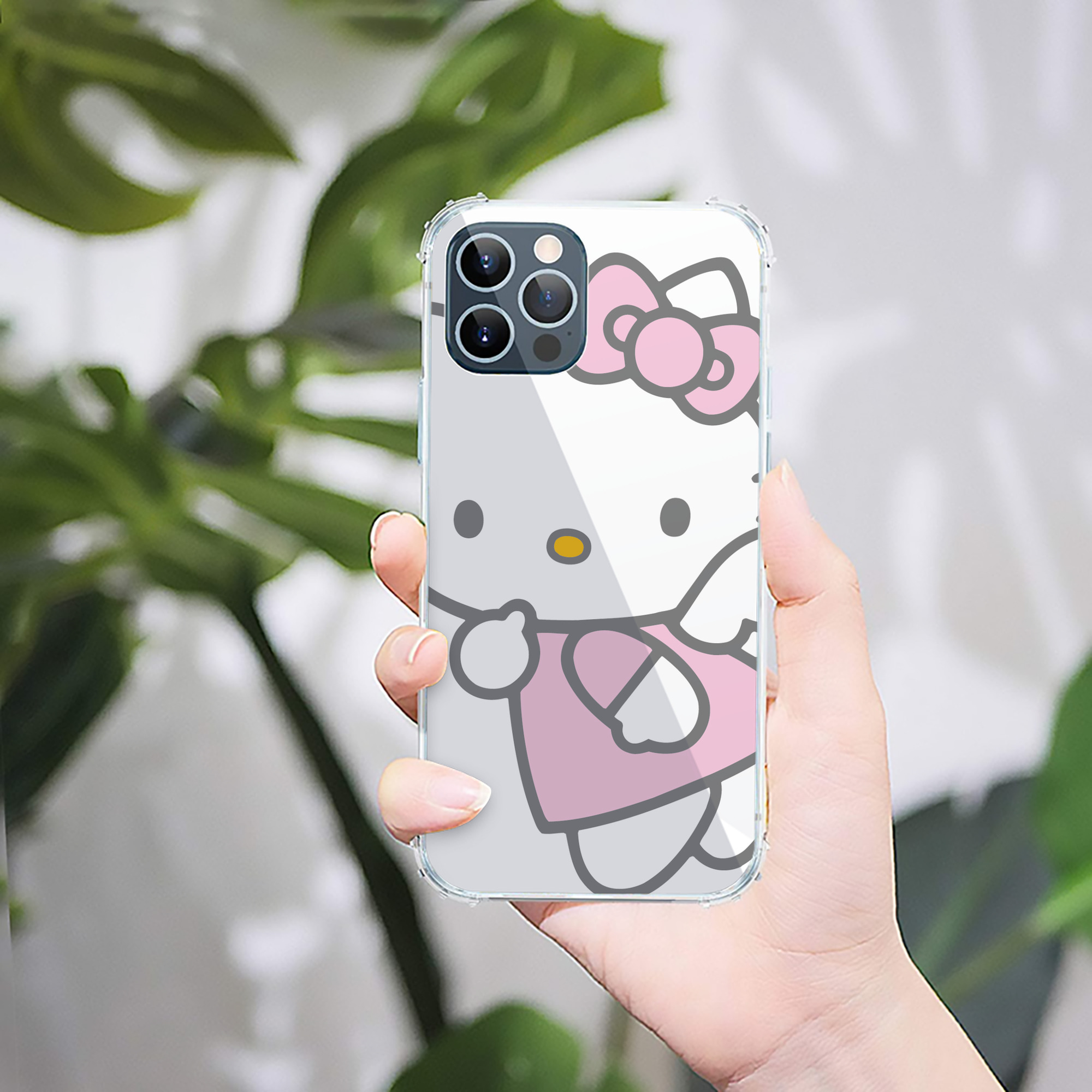 （画像用） Hello Kitty ハローキティ 【iPhone 12シリーズ対応】透明スマホケース（クリアソフトケース）